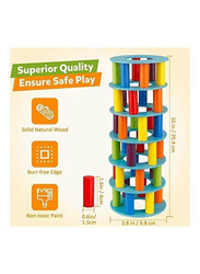 Toyshine Roman Wooden Tower Stacking Game, Ages 3+, Multicolour