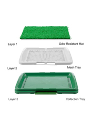 3-Layer Litter Training Box, Green/White