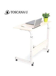 Adjustable Portable Laptop Desk Bedside Computer Table, White