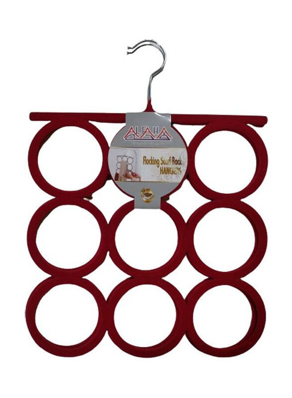 

Alfaha 2-Piece Flocking Scarf Rack Hangers, Red