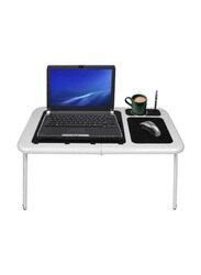 E-table Portable Laptop Table with Cooling Fan, Black/White