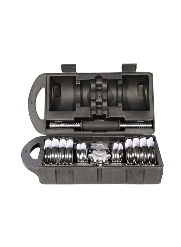 

TA Sports Chrome Dumbbell Set, 15 KG, Chrome/Black