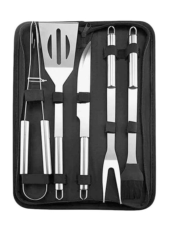 

Valpro 5-Piece BBQ Tool Set with Bag, 39 x 11 x 5cm, Black/Silver