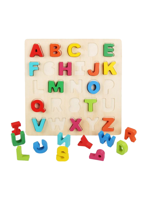 Wooden Capital Alphabet Puzzle Board Learning Toy, 26 Pieces, Ages 3+