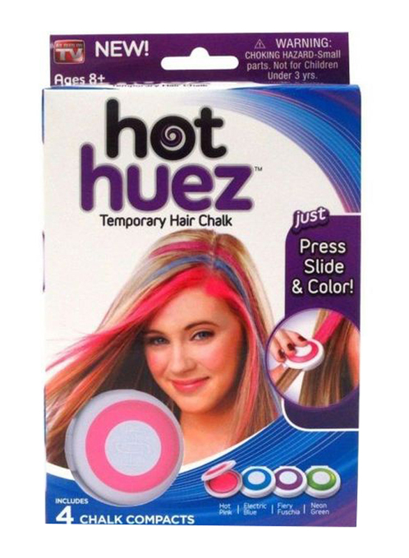 As Seen On Tv Hot Huez Hair Color Chalk Set, 4 Pieces, Multicolour