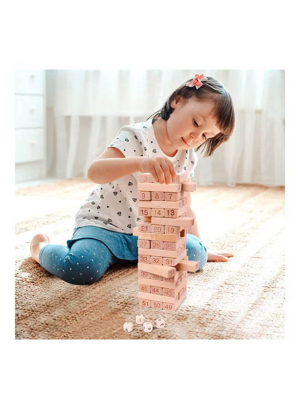 Timber Tower Wooden Block Educational Stacking Game, Multicolour, 51 Piece, Ages 3+