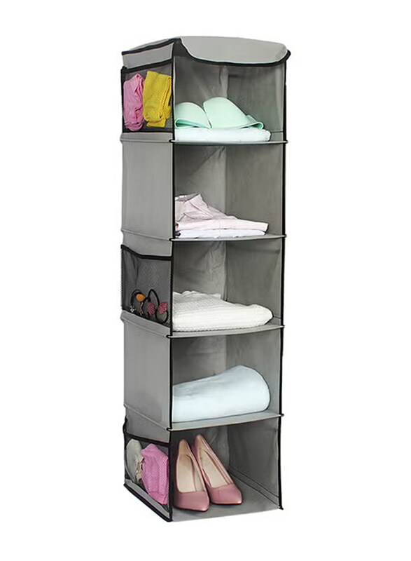 

Generic 5 Shelf Multi-Layered Hanging Closet Organizer, Grey