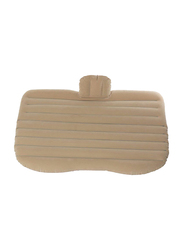 Flocking Inflatable Car Back Seat Air Bed, Beige