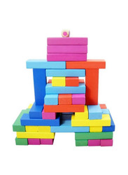 48-Piece Wooden Jenga Block, Ages 3+, Multicolour