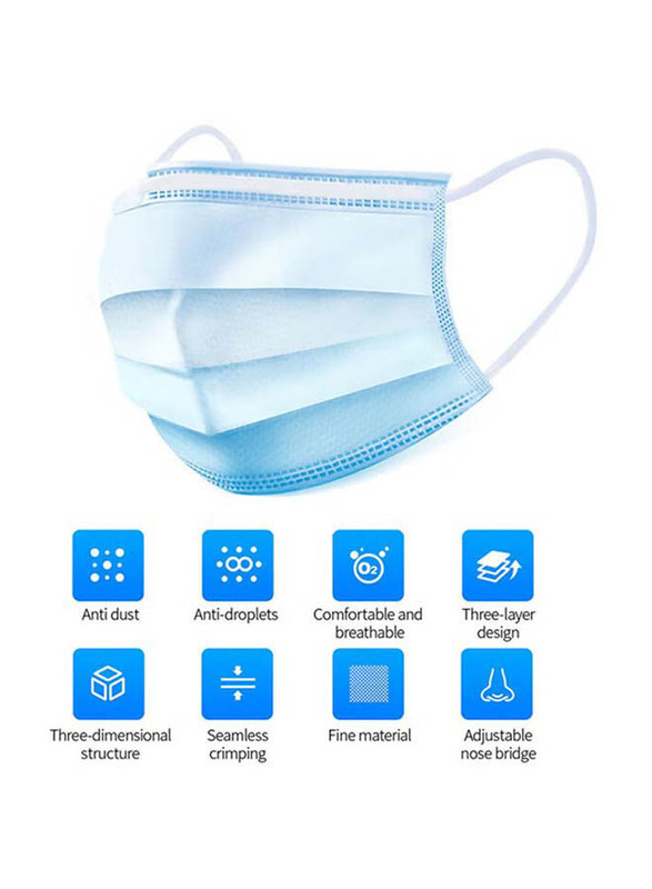 3-Layered Disposable Face Mask, 25 Pieces