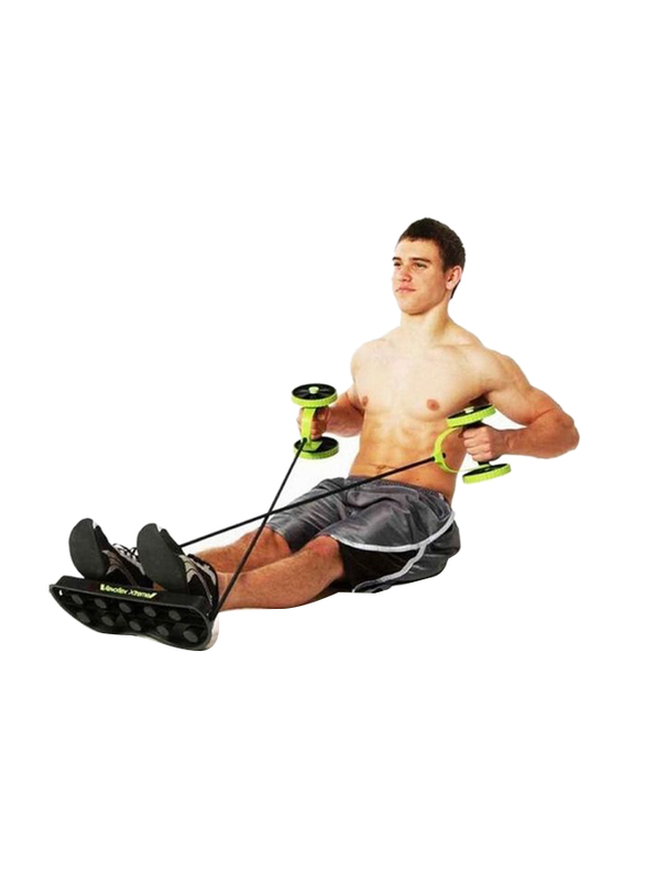 Core Double Wheels Abs Roller Pull Rope Abdominal Waist Slimming, EW000008, Green