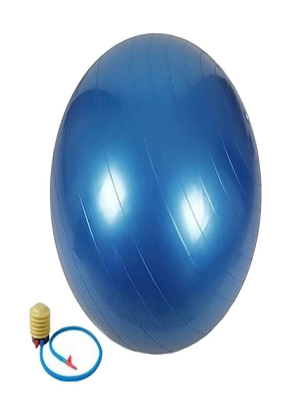 

Generic Smooth Balance Fitness Gym Exercise Ball With Pump Balance Pilates Ball, 65cm, Blue