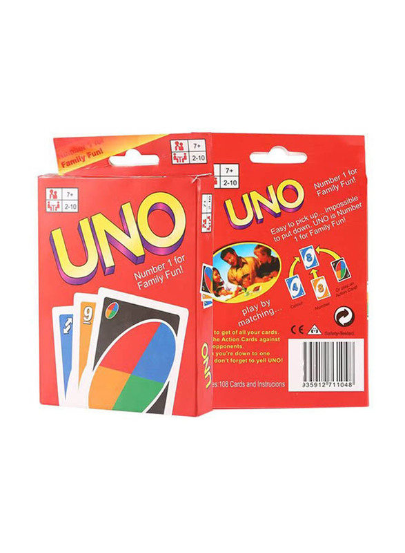 Uno 108-Piece Family Fun Card Game, Multicolour