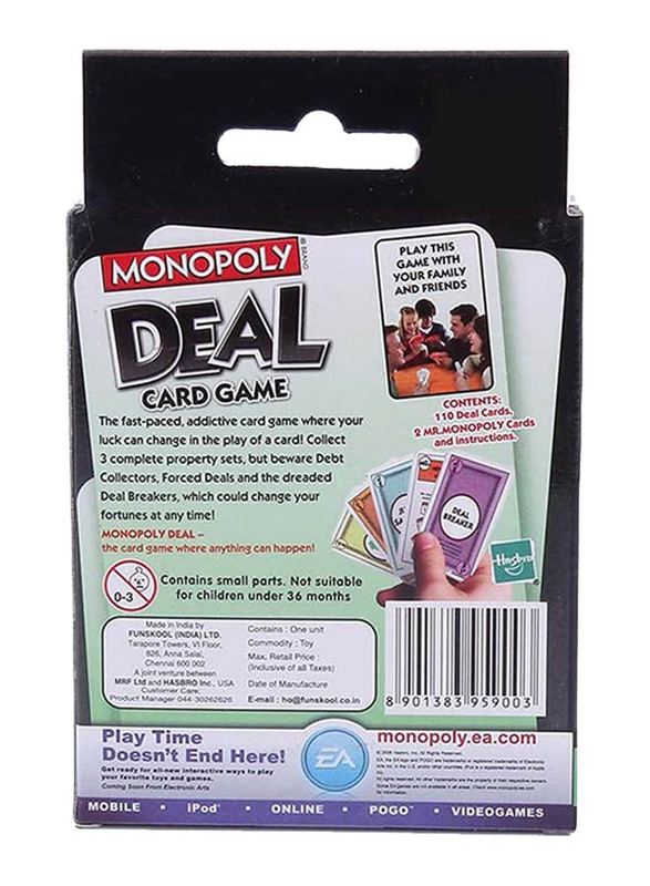 Hasbro 110-Piece Monopoly Deal Card Game Set, Ages 8+