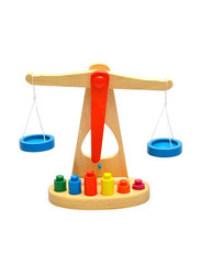 Wooden Balance Weighing Scale Toy, Ages 3+, Multicolour