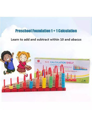 Wooden Child Abacus Counting Beads Maths Learning Educational Toy Set, Ages 4+