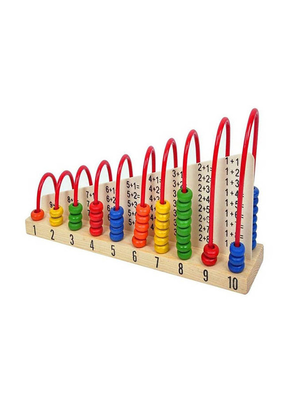 Wooden Child Abacus Counting Beads Maths Learning Educational Toy Set, Ages 4+