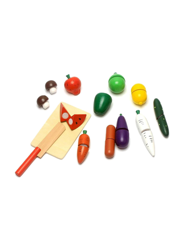 Cytheria Wooden Kitchen Fruit and Vegetable Cutting Toy Set, Ages 3+