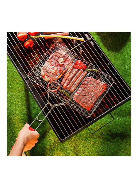 

Delcasa Foldable Portable Stainless Steel Barbecue Grill, DC2198, Silver