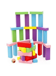 Wooden Blocks Tumbling Tower, 54 Pieces, Ages 3+