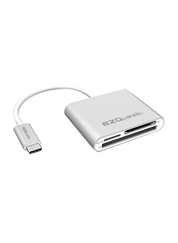 

Universal EZQuest USB-C 3 Ports Card Reader, Grey