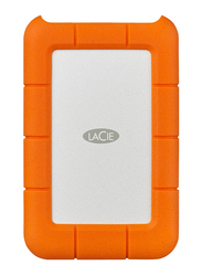 LaCie 2TB HDD Rugged External Portable Hard Drive, with USB-C/USB-A to USB-C Cables, STFR2000800, Orange