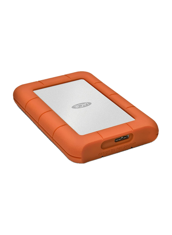 LaCie 1TB HDD Rugged Mini External Portable Hard Drive, Micro USB 3.0, Rubber Sleeve Protection, with Micro USB 3.0 Cable, LAC301558, Orange