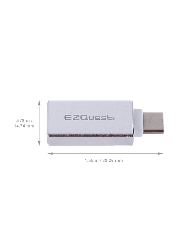 EZQuest USB Type-C/Thunderbolt 3 Mini Adapter, USB Type-C/Thunderbolt 3 Male to USB-A 3.0 Female for USB Type-C Port Devices, 2 Pieces, White