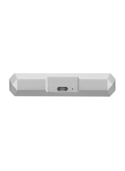 LaCie 5TB HDD Mobile Drive External Portable Hard Drive, USB-C/USB-A to USB-C Cables, STHG5000400, Moon Silver