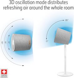 Stadler Form Simon 3D Air Circulators Fan Swiss Made Quiet and Powerful Natural Wind conditions, 10 different speed settings