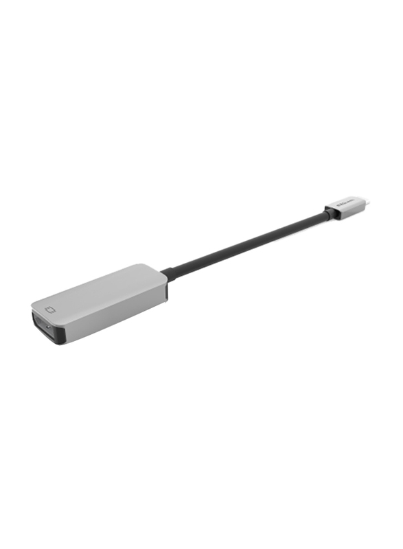 EZQuest 20cm USB Type-C/Thunderbolt 3 4K 60Hz Adapter, USB Type-C/Thunderbolt 3 Male to DisplayPort Female for USB Type-C/Thunderbolt 3 Devices, Black/Grey