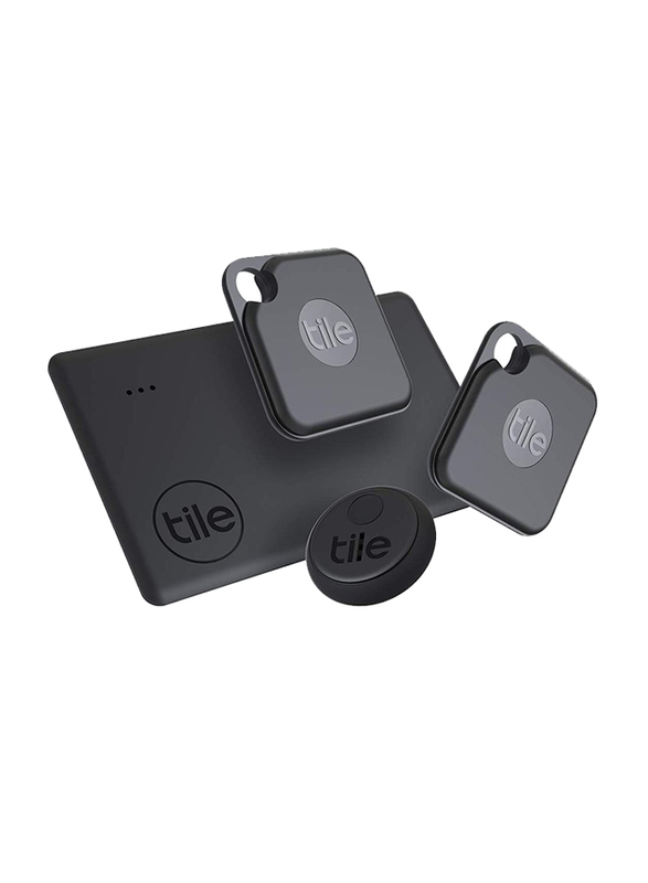 Tile Pro Essential 2 Pro, 1 Slim & 1 Sticker Bluetooth Tracker, 2020, Black