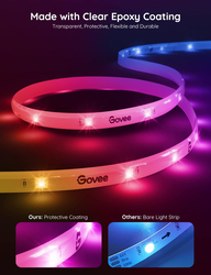 Govee RGBIC LED Strip Lights Bedroom Smart LED Strip Lights Alexa Compatible & DIY Multiple Colors One Line with Color Changing LED Lights Music Sync Festival Decoration Lights. Multicolour