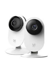 Yi 1080P Home Camera Indoor 2.4G Ip Security Surveillance System with Night Vision, 2 Pieces, White