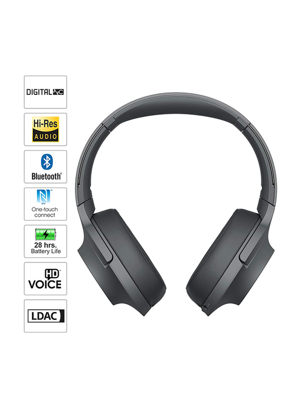 Sony Hear On 2 Wireless On-Ear Noise Cancelling Headphones, Grayish Black