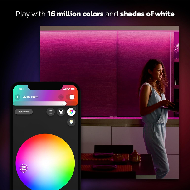 Philips Hue Lightstrip Plus Ambiance Smart LED Kit with Bluetooth & Works with Alexa Google Assistant, 2 Meter, Multicolour