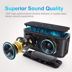 Doss Soundbox Touch Portable Wireless Bluetooth Speakers, Black