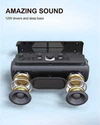 Doss E-Go II Portable Bluetooth Speakers with Superior Sound & Extra Bass, Black