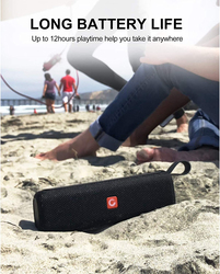 Doss E-Go II Portable Bluetooth Speakers with Superior Sound & Extra Bass, Black