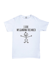 Cheeky Micky Cotton I Love My Grandma This Much Kids T-Shirts, 1-2 Years, White