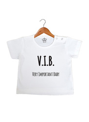 Cheeky Micky V.I.B. Very Important Baby Cotton T-Shirt, 6-12 Months, White