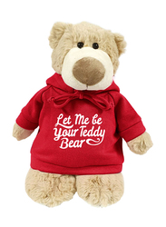 Caravaan Mascot Bear, with Trendy Red Hoodie, Let Me Be Your Teddy Bear, 28cm, Ages 3+