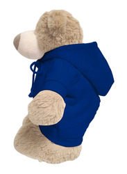 Caravaan Mascot Bear with Hoodie, 28cm, Light Brown/Blue, Ages 3+