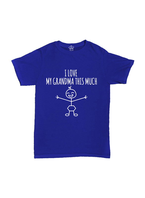 Cheeky Micky Cotton I Love My Grandma This Much Kids T-Shirts, 1-2 Years, Blue