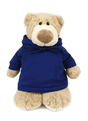 Caravaan Mascot Bear with Hoodie, 28cm, Light Brown/Blue, Ages 3+