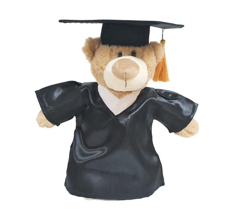 

Caravaan Mascot Bear with Graduation Gown and Hat 28cm