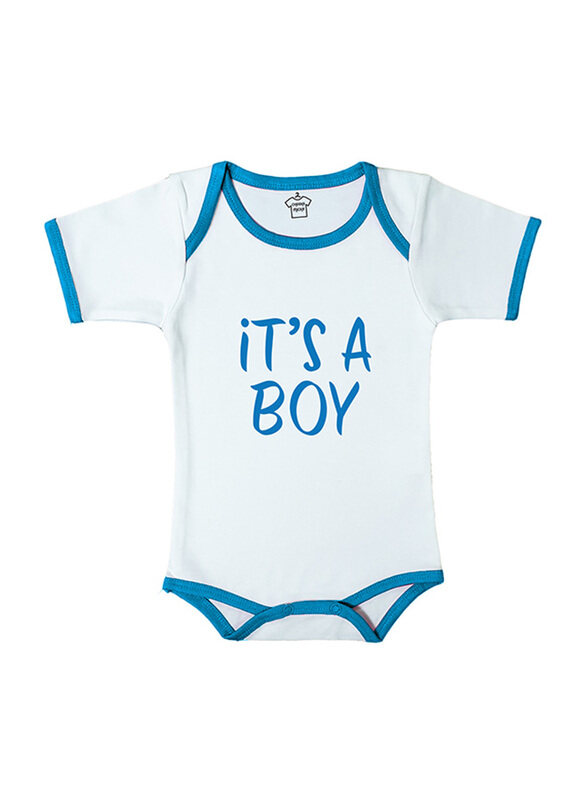

Cheeky Micky It's A Boy Soft Body Suit, with Blue Trim, 6-12 Months, White