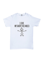 Cheeky Micky I Heart My Daddy This Much Printed Cotton T-Shirt Baby Unisex, 1-2 Years, White