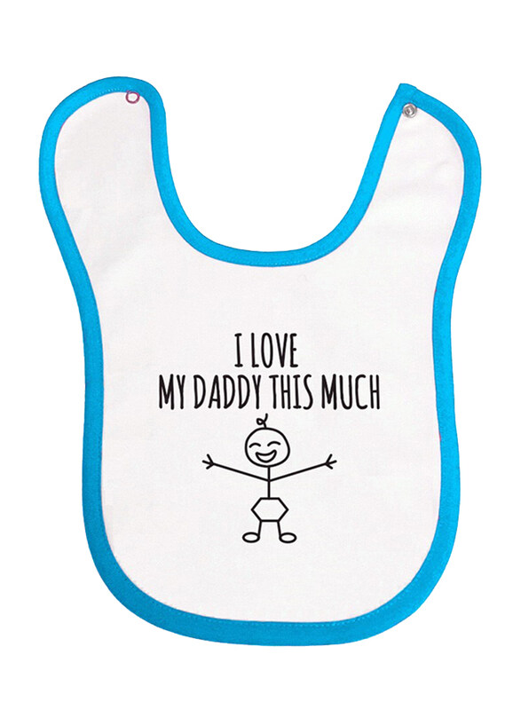 

Cheeky Micky I Heart My Daddy This Much Printed Bib for Boys, White