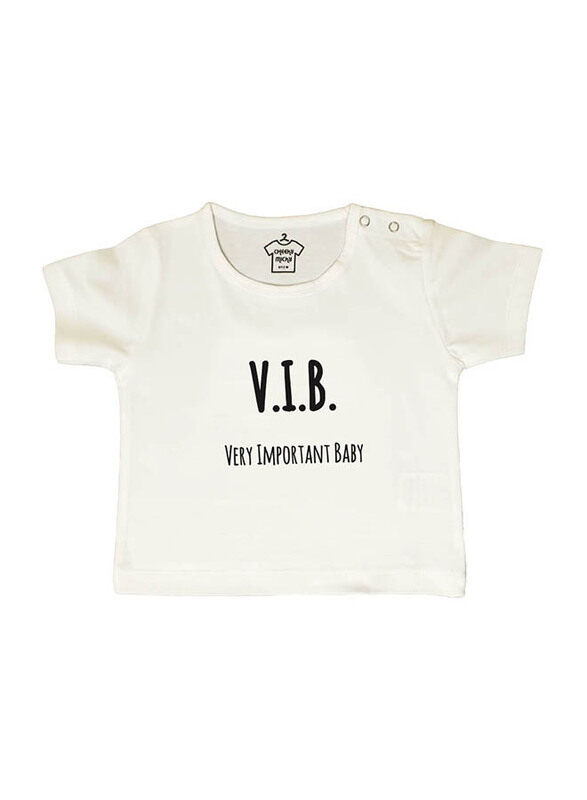 

Cheeky Micky V.I.B. Very Important Baby Cotton T-Shirt, 6-12 Months, White